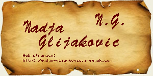 Nadja Glijaković vizit kartica